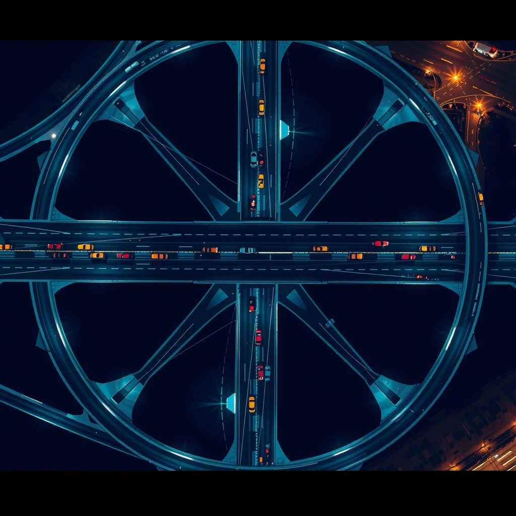 Abstract urban grid and data flow